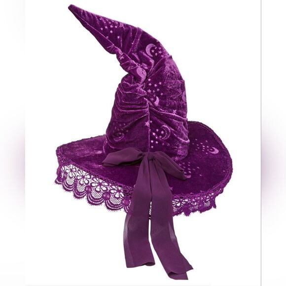 🩵NWT Purple Velvety Witch Hat - Picture 1 of 10